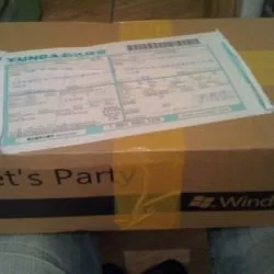 Unpacking the windows 7 party mail pack, from Microsoft.