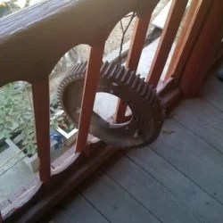 This is the bell of the whole school, they hit it with a pipe, and classes are over.