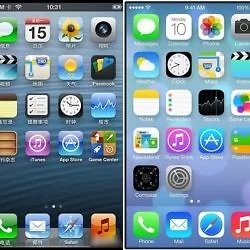 iOS6和iOS7界面。如果iOS7的设计风格成为今后的方向,那之前的仿真材质,玻璃高光和阴影会永远被人记住的。