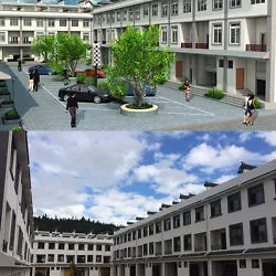 几个月前给人做了个建筑效果图，今天去到现场，实物竟然也接近成品了。