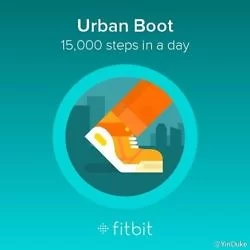I took 15,000 steps yesterday and earned the Urban Boot badge! #Fitbit